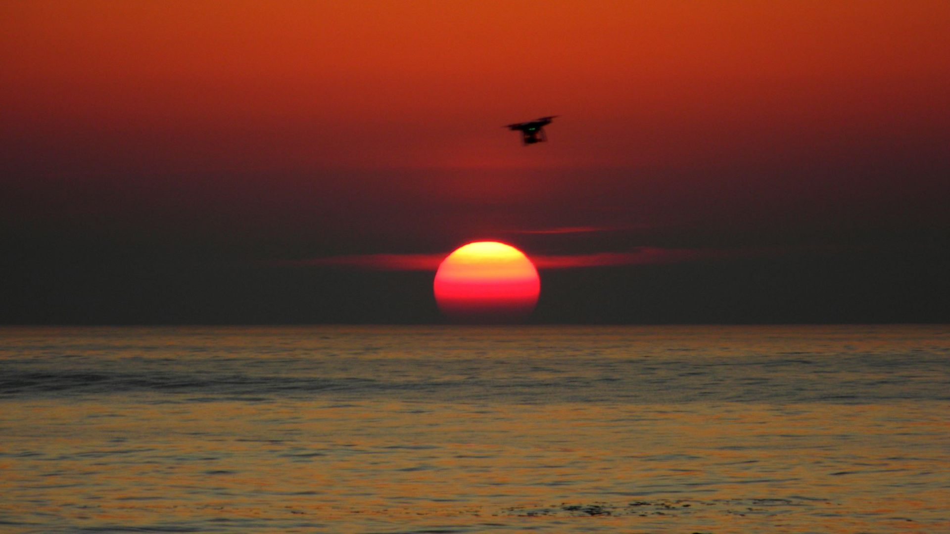Deep sunset over the Atlantic Ocean off the Portuguese coast