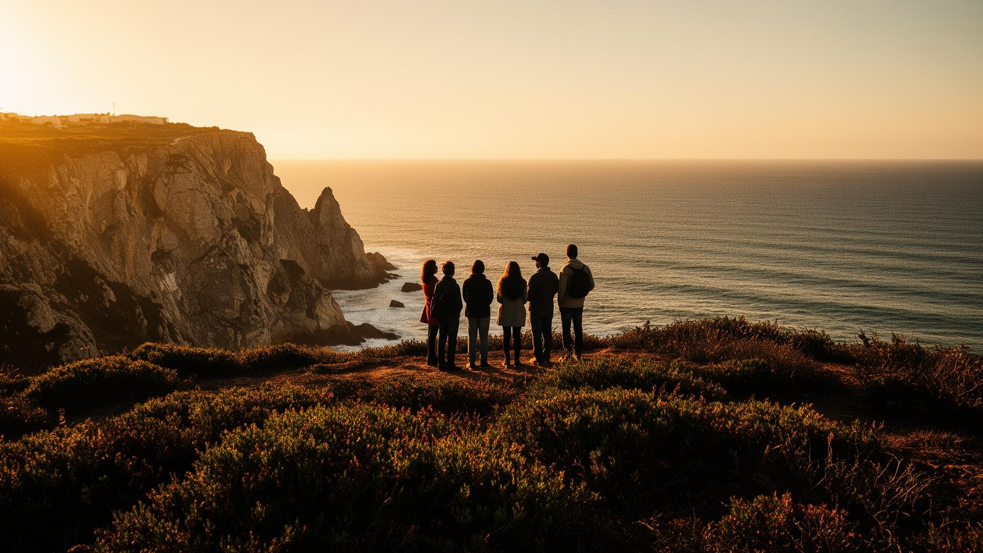 Group exploring the channels and architecture of Aveiro, Portugal