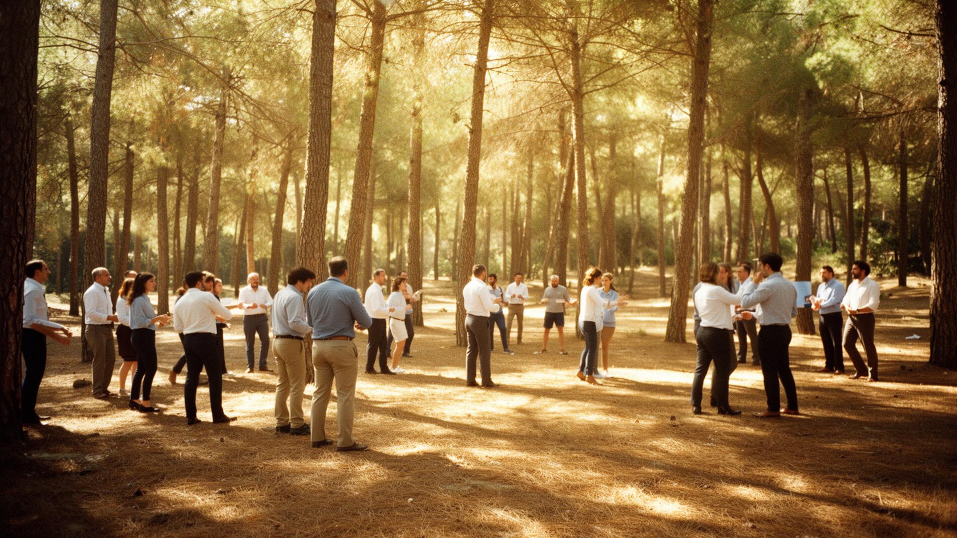 Team-building activity in a Portuguese pine forest
